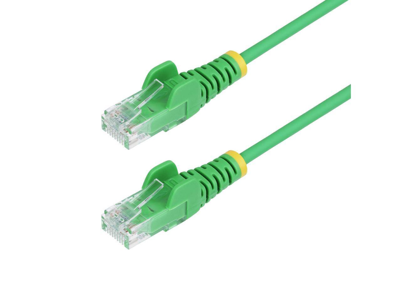 Front. StarTech.com - StarTech 10ft Green Slim CAT6 Ethernet Cable, Snagless RJ45, LSZH, 28AWG Pure Copper.