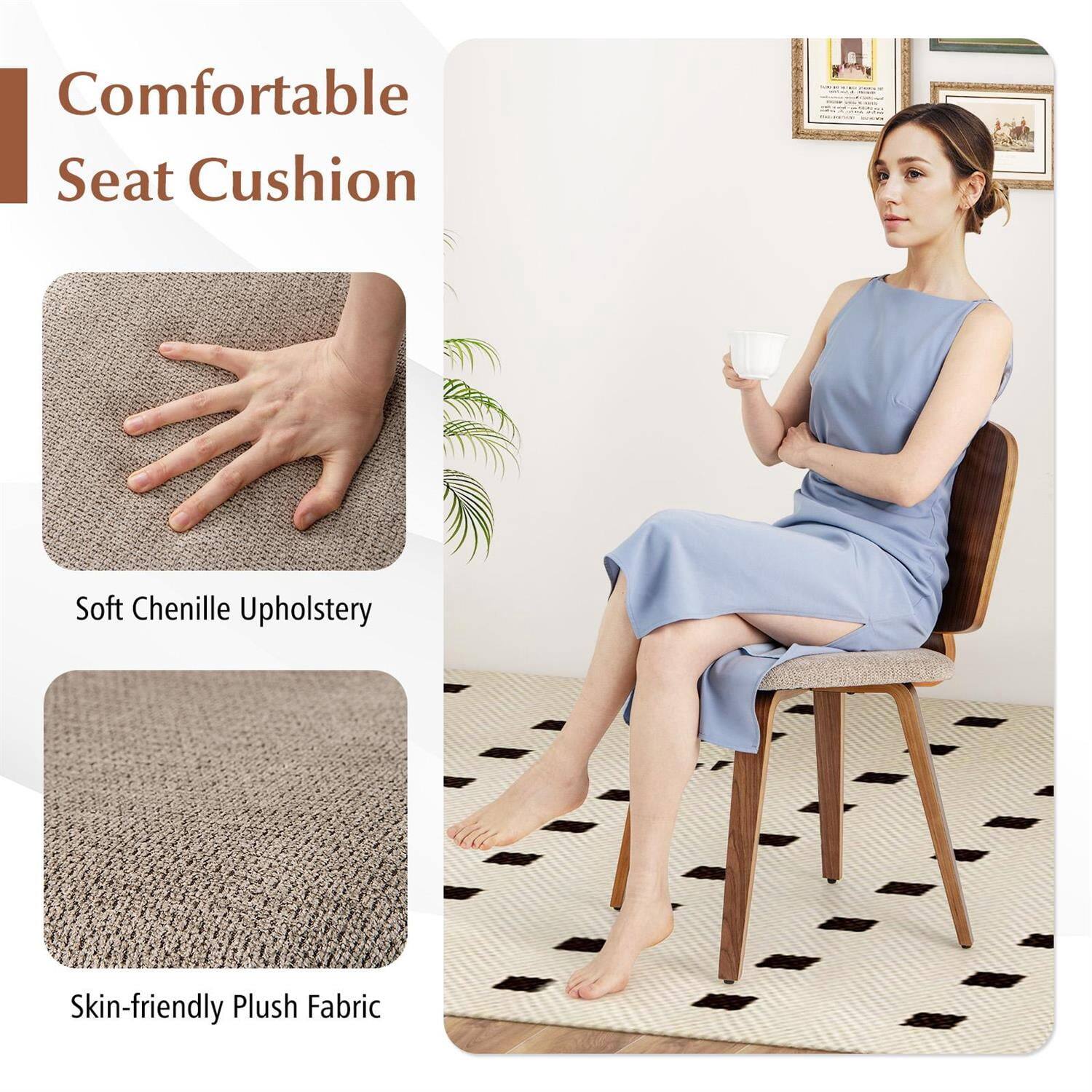 Comfortable Seat Cushion

Soft Chenille Upholstery

Skin-friendly Plush Fabric
