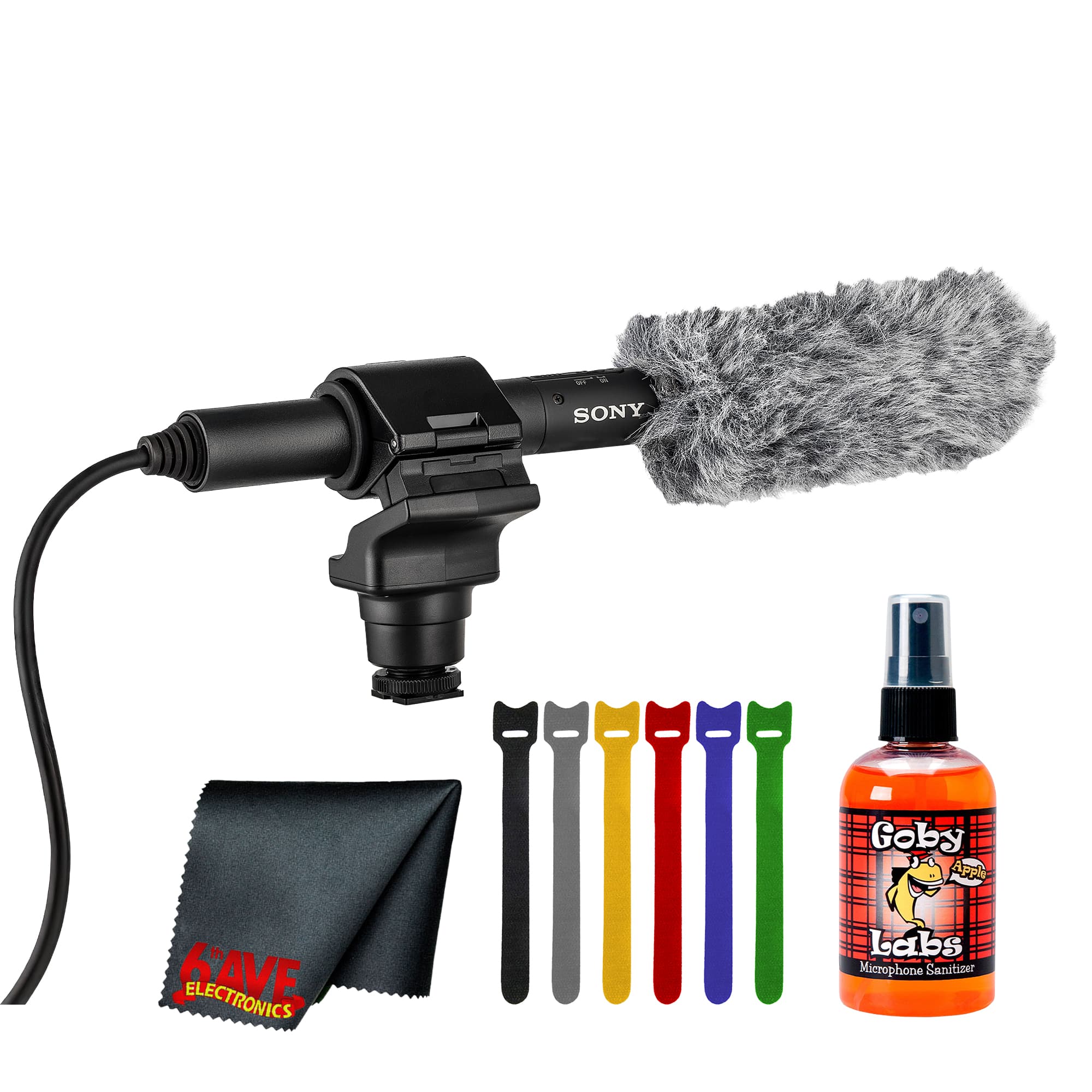 Sony - ECM-CG50 Professional Microphone Bundle + Microphone Cleaner + Cable Ties + More