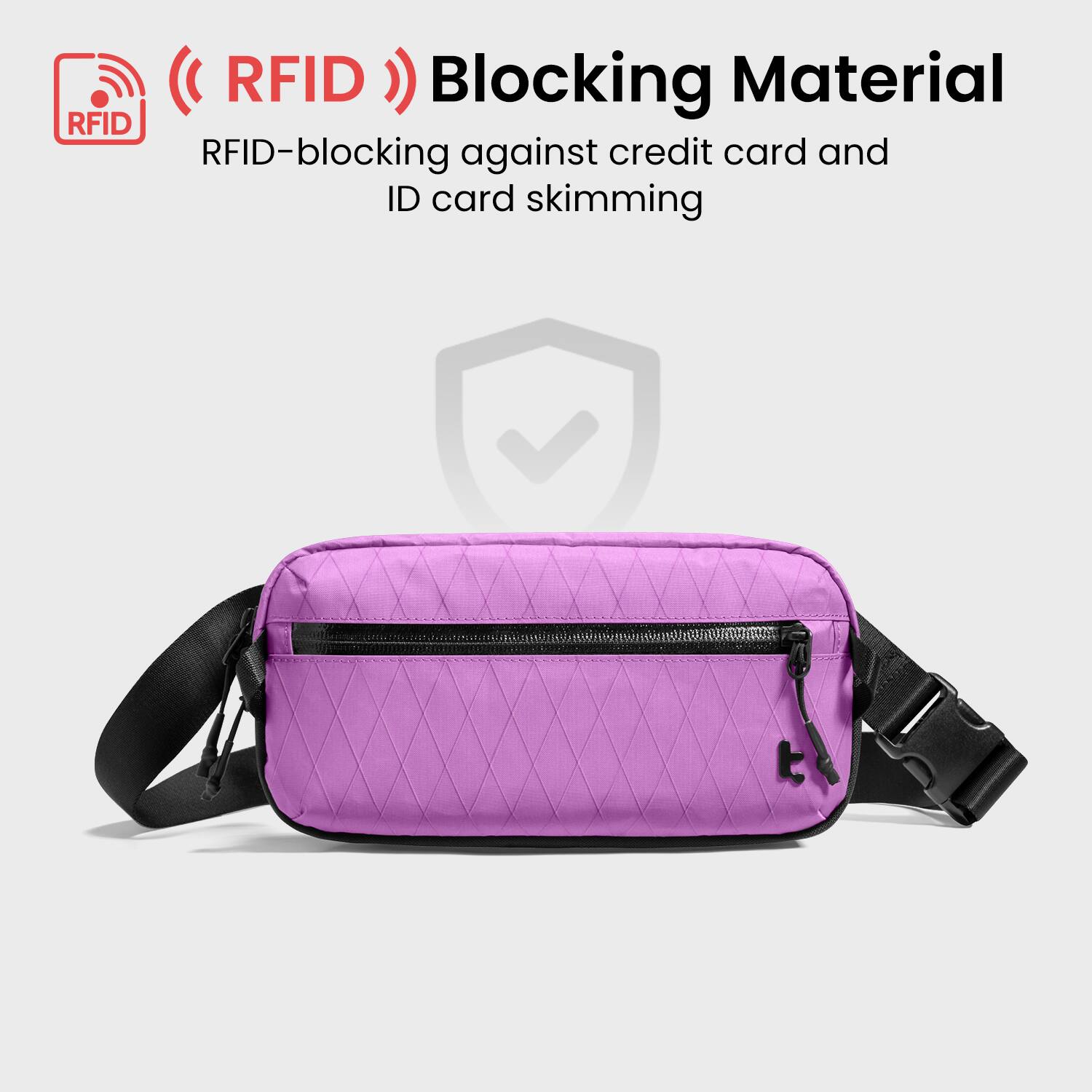 RFID Blocking Material  
RFID-blocking against credit card and ID card skimming