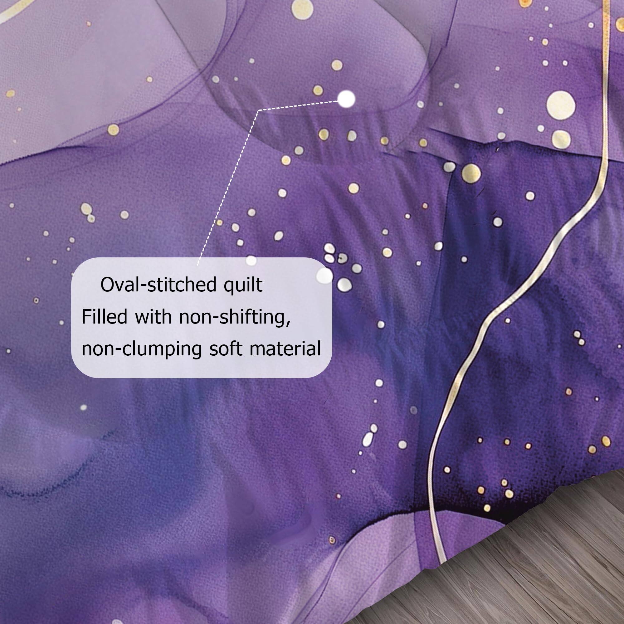 Oval-stitched quilt  
Filled with non-shifting, non-clumping soft material