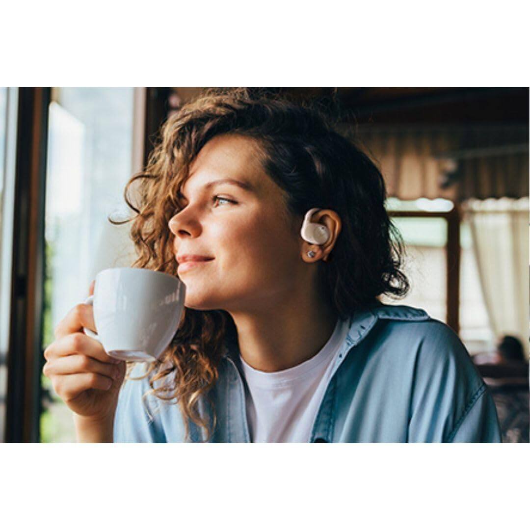 Left. Beyerdynamic - beyerdynamic Verio 200 Open True Wireless Earphones (Cream) - Cream.