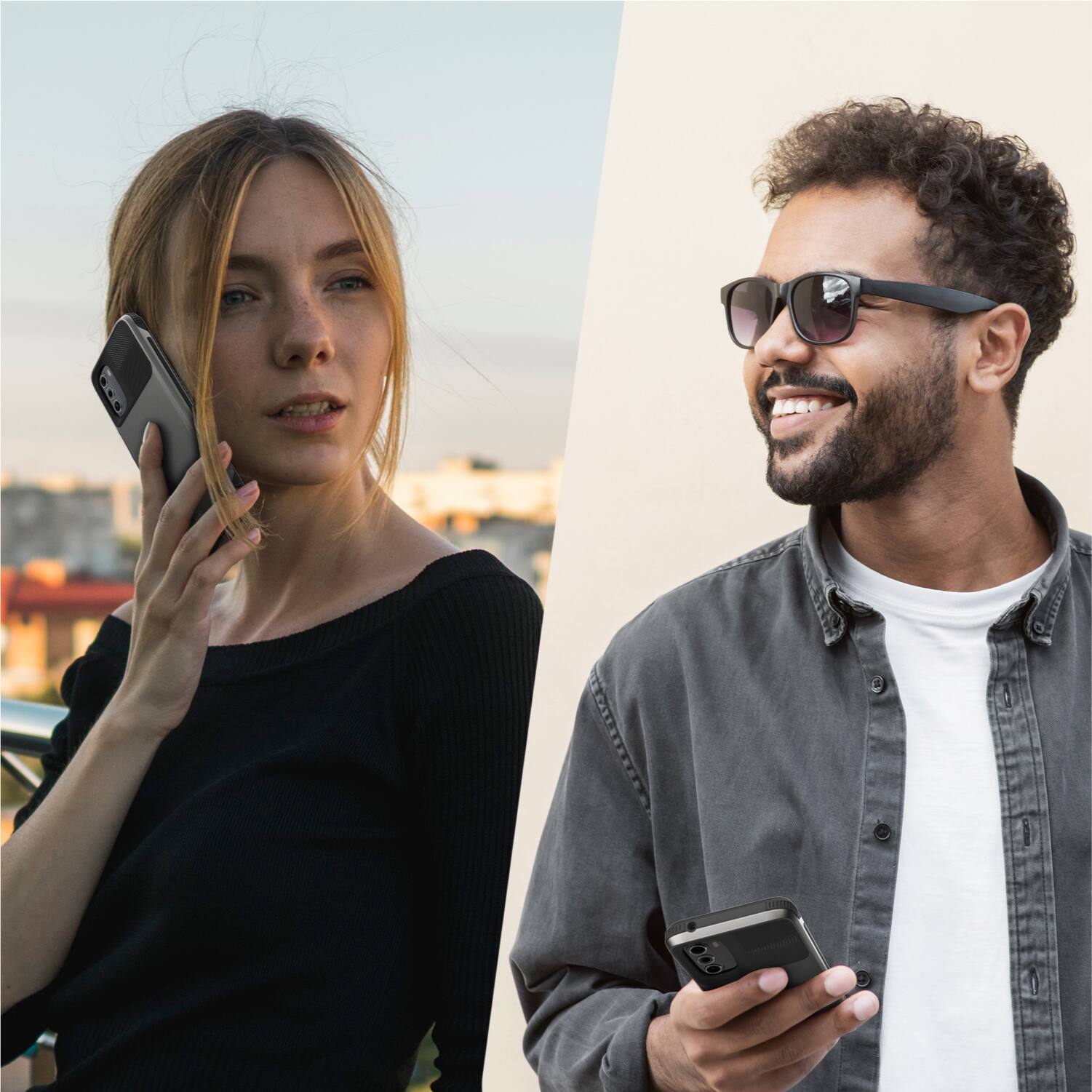 Angle. Vena - OutCross for Motorola Moto G 5G Case with Military Grade Dual Layer Drop Protection - Graphite Gray - Multicolored.