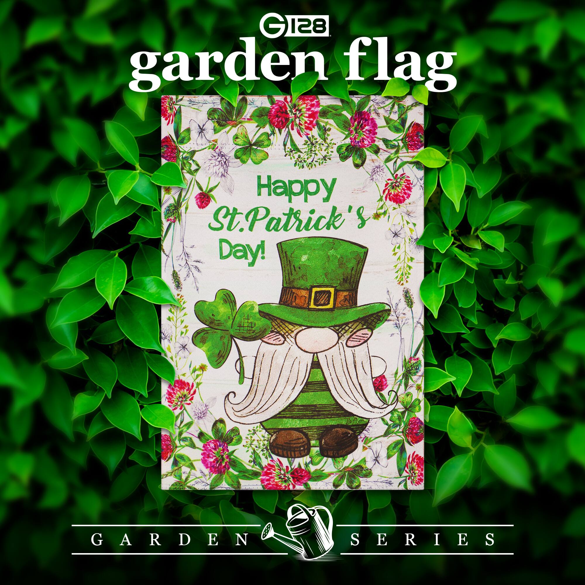 G 128 garden flag  
Happy St. Patrick's Day!  
GARDEN SERIES