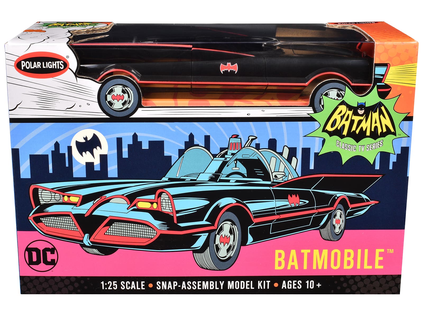Skill 2 Model Kit Batmobile "Batman" (1966-1968) TV Series 1/25 Scale Model by Polar Lights - Multicolor