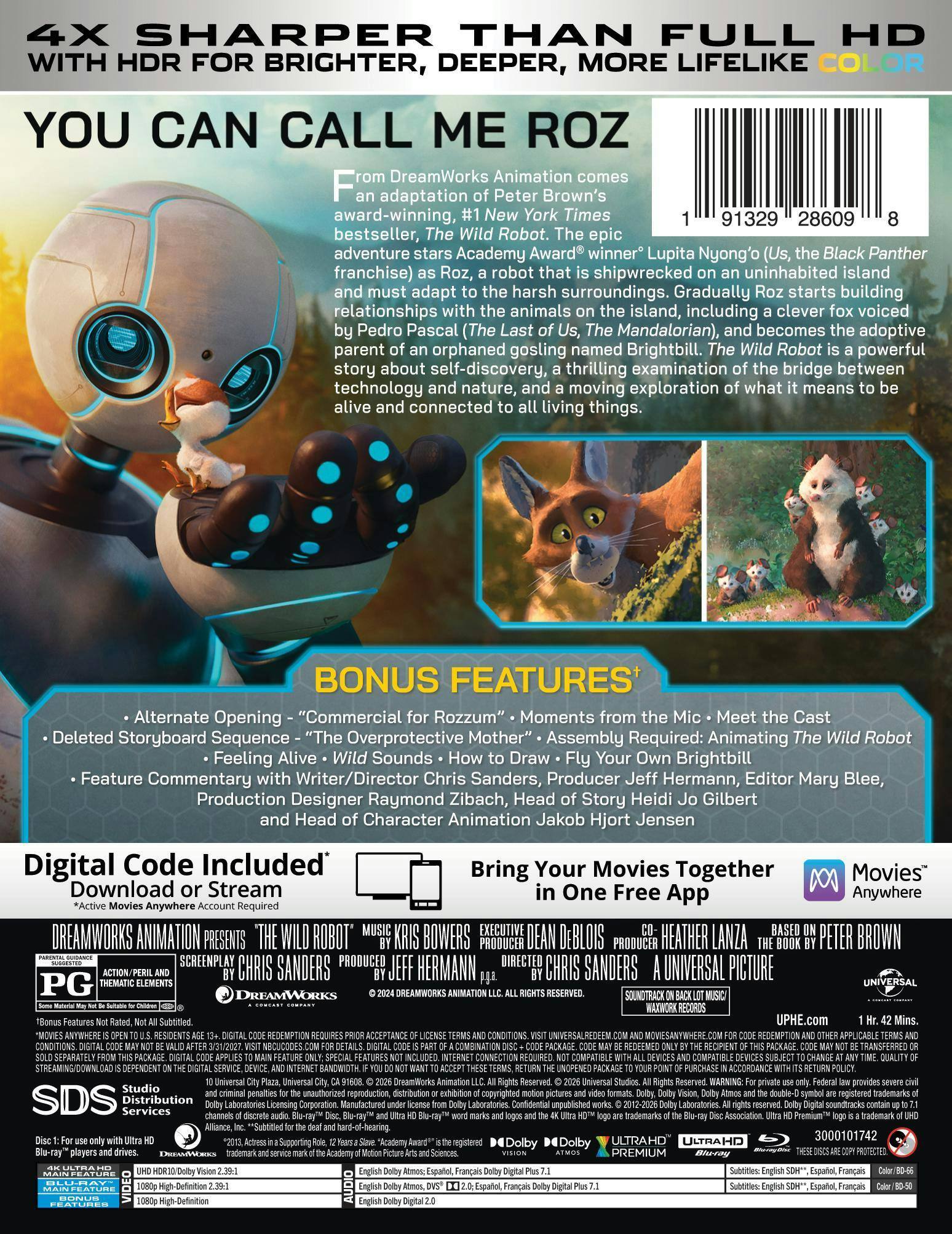 Back. The Wild Robot (Steelbook)   - 4K Blu-Ray.