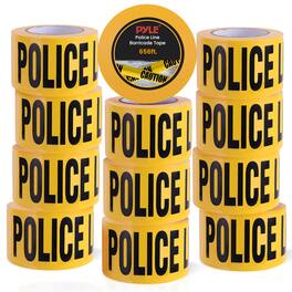 Pyle - Caution Tape "Police Line Do Not Cross” 200 Meter Roll of Non-Adhesive Safety Barricade Warning Tape - Yellow