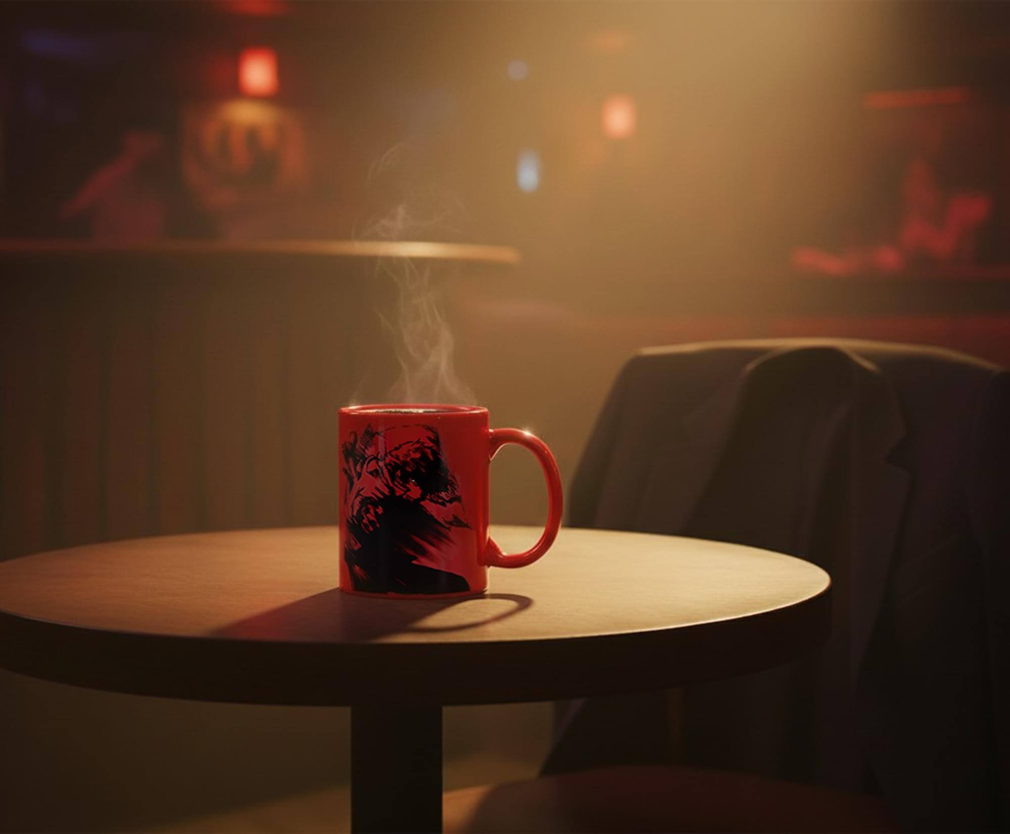 Alt View 3. Just Funky - Cowboy Bebop Spike Spiegel Sketch 11oz Ceramic Mug - Red.