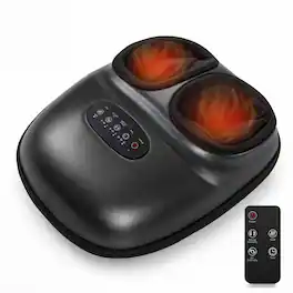 Costway - Shiatsu Foot Massager Machine with 2-Level Heat 3-Level Deep-Kneading Timer - Black