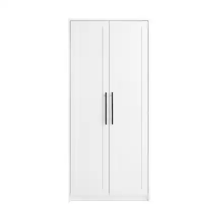 Front. Prepac - Elite Premium Home Doors, Storage, Bathroom, Pantry Cabinet with 5 Shelves - White.