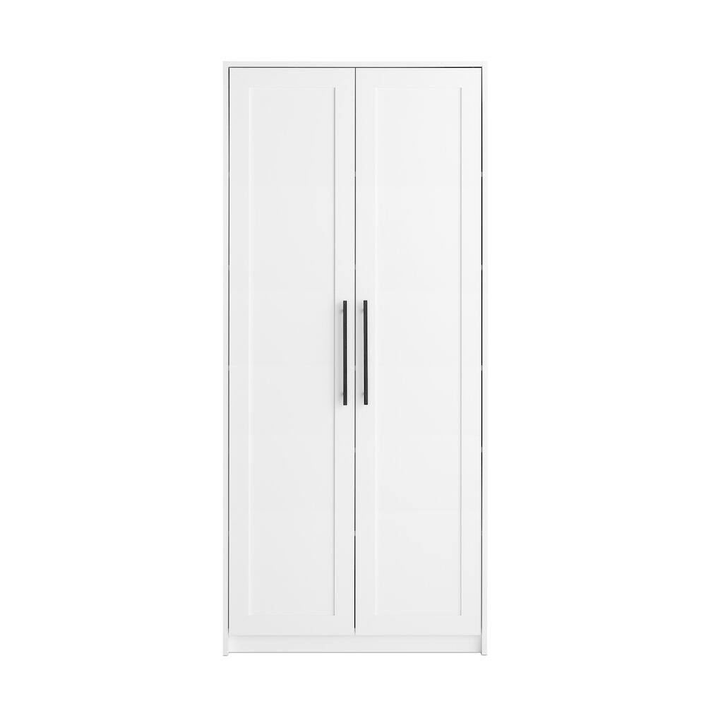 Front. Prepac - Elite Premium Home Doors, Storage, Bathroom, Pantry Cabinet with 5 Shelves - White.