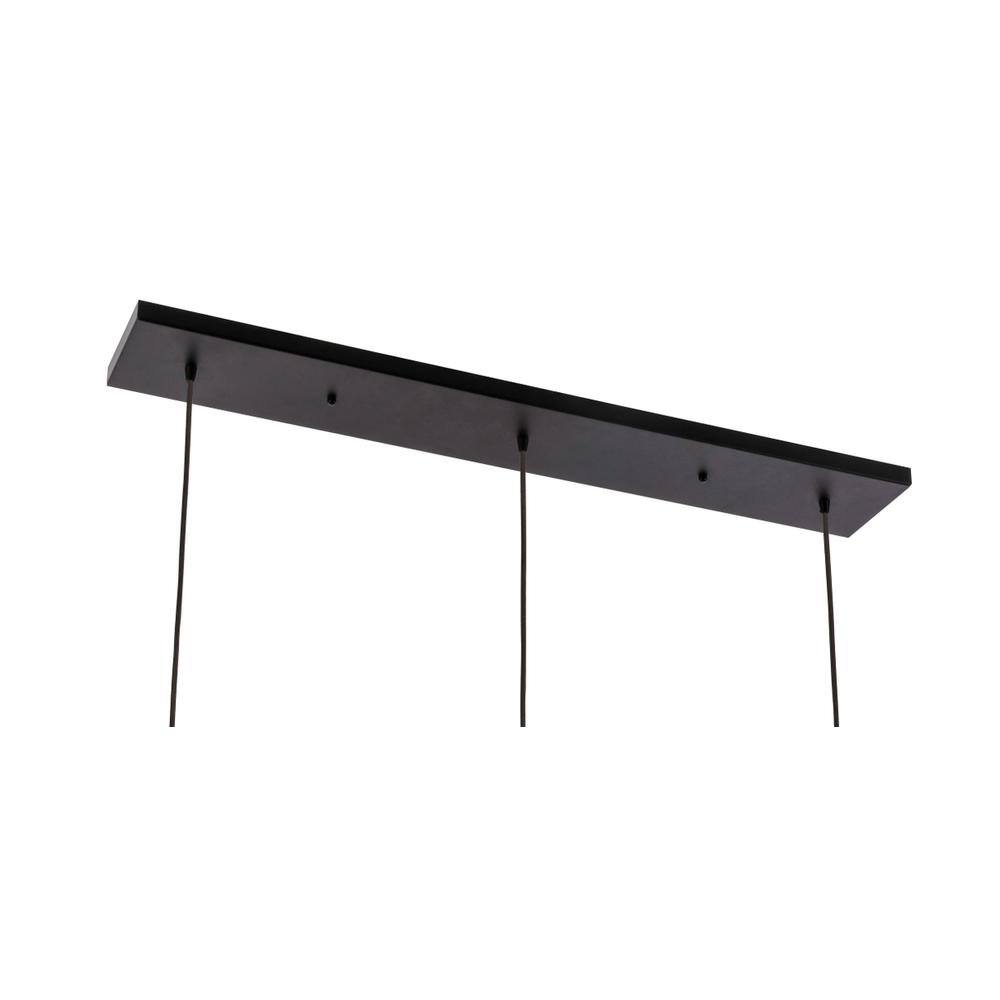 Back. Living District - Frey 3 light Black and Clear glass pendant - Black And Clear Glass.