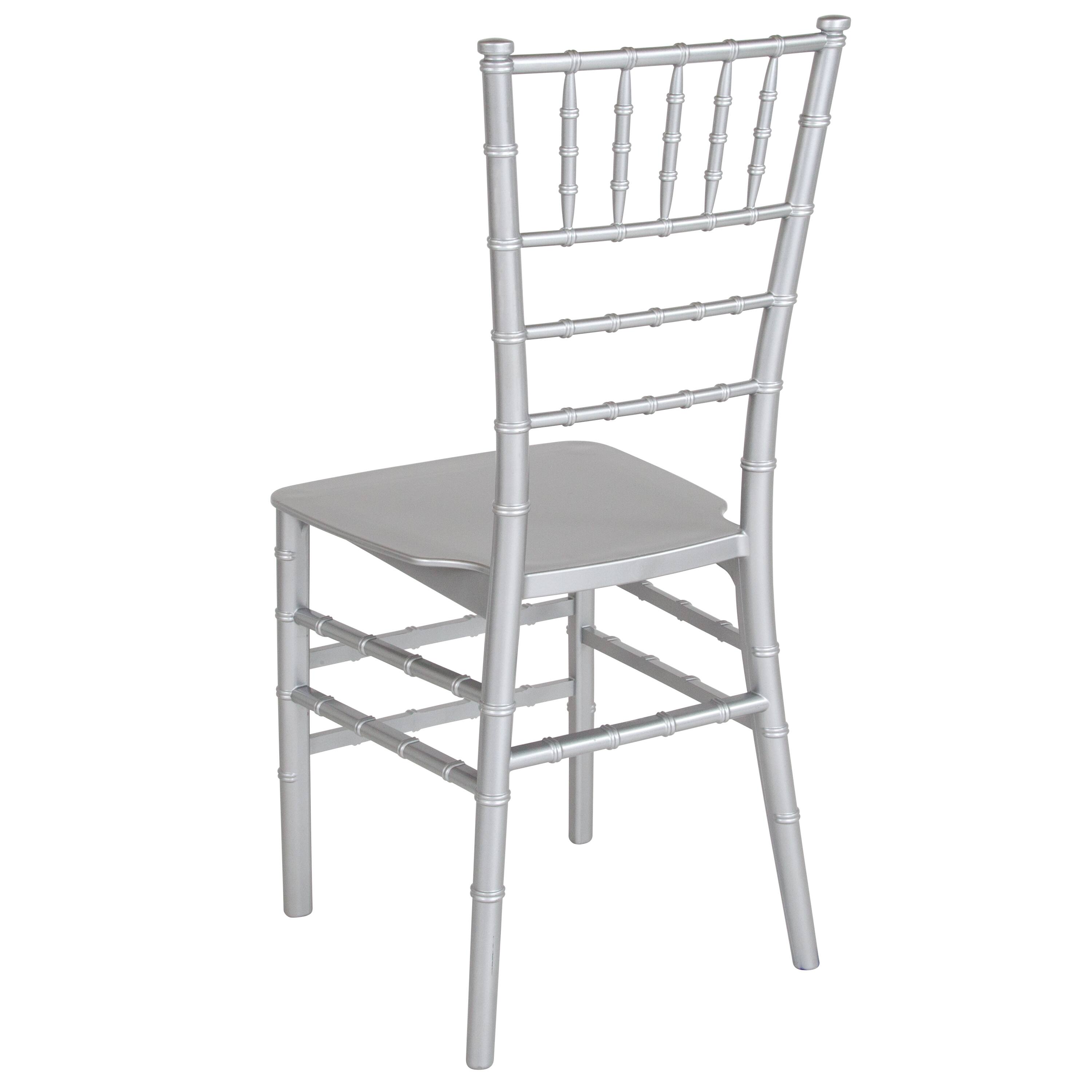 Alt View 5. Emma + Oliver - Resin Stacking Dining Chiavari Chair - Silver.