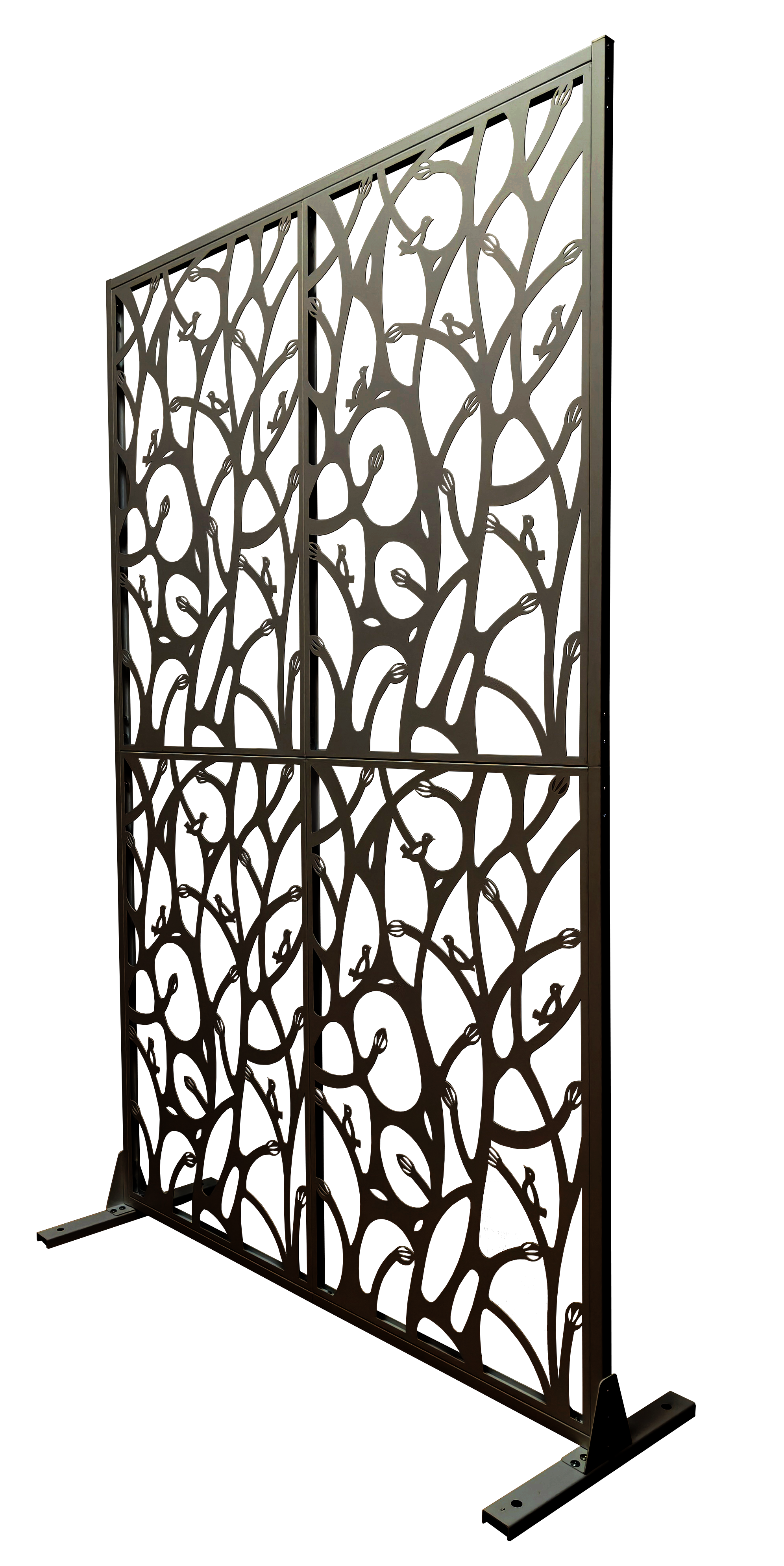 Alt View 6. Loheer - 3.8 ft x 6 ft Metal Privacy Screen Freestanding Room Divider - Black.