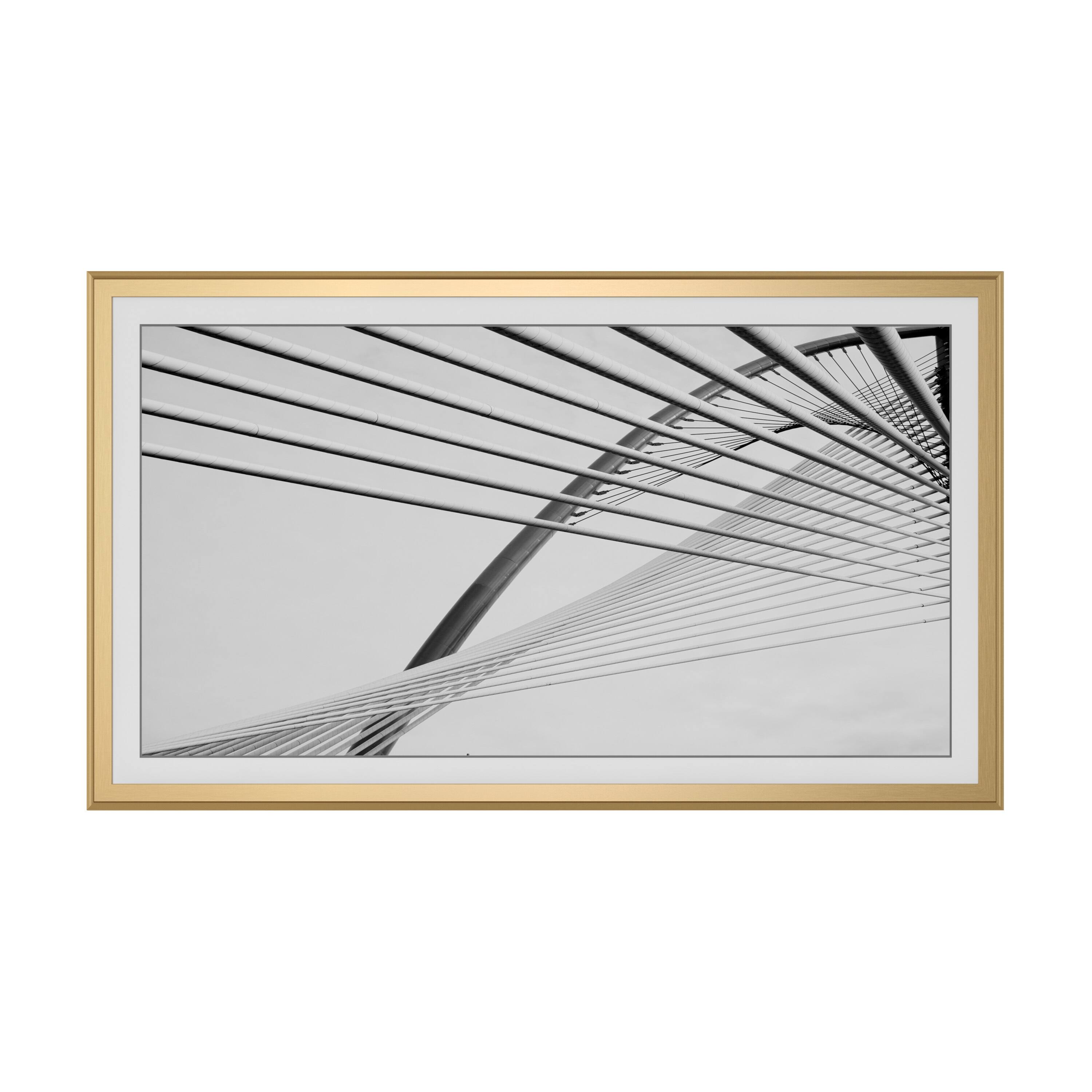 Alt View 14. Deco TV Frames - Alloy Scoop Bezel for Samsung The Frame and Frame Pro TV - 65" - Pale Gold.