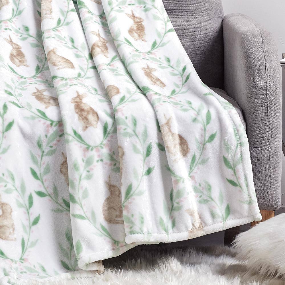 Alt View 2. Noble House - Plazatex Jas plush Decorative Warm and Comfortable Machine Washable Throw 60" x 70" White - White.