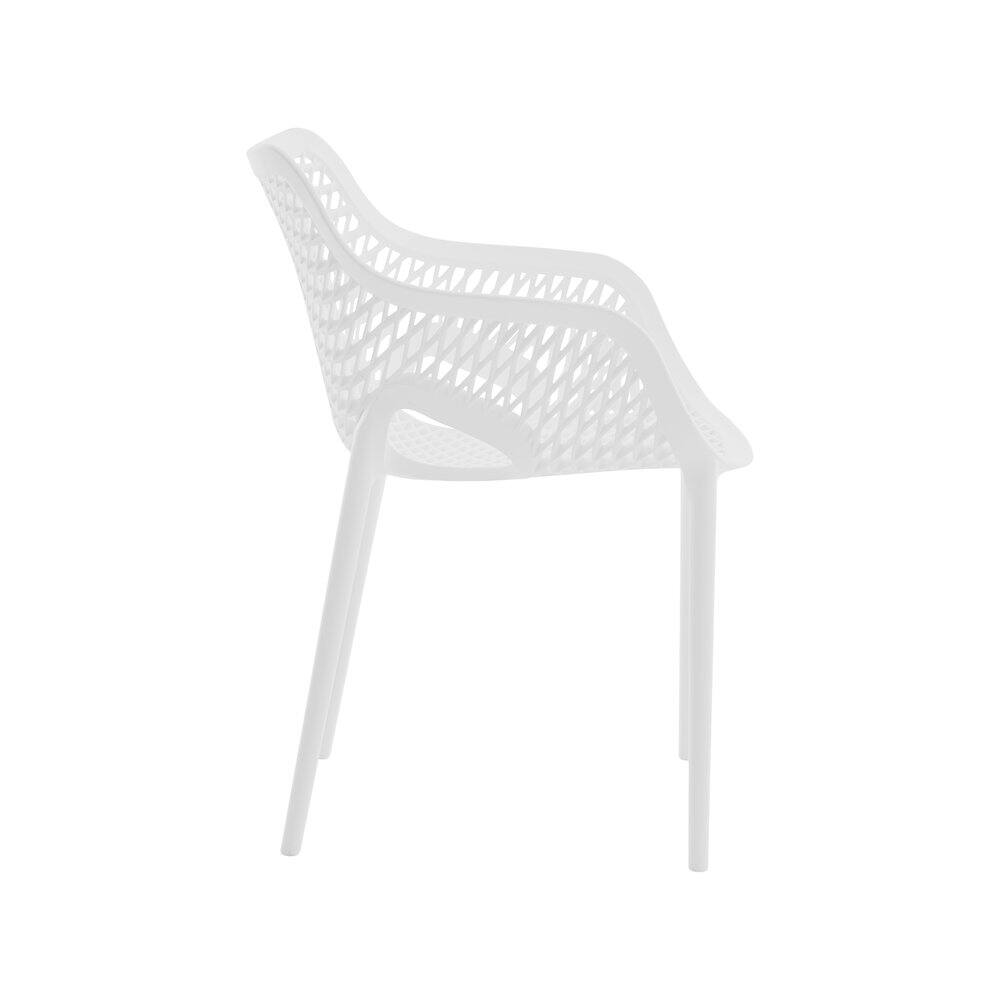 Alt View 1. Meridian Furniture - Mykonos White Outdoor Patio Dining Chair, Set of 4 - White.