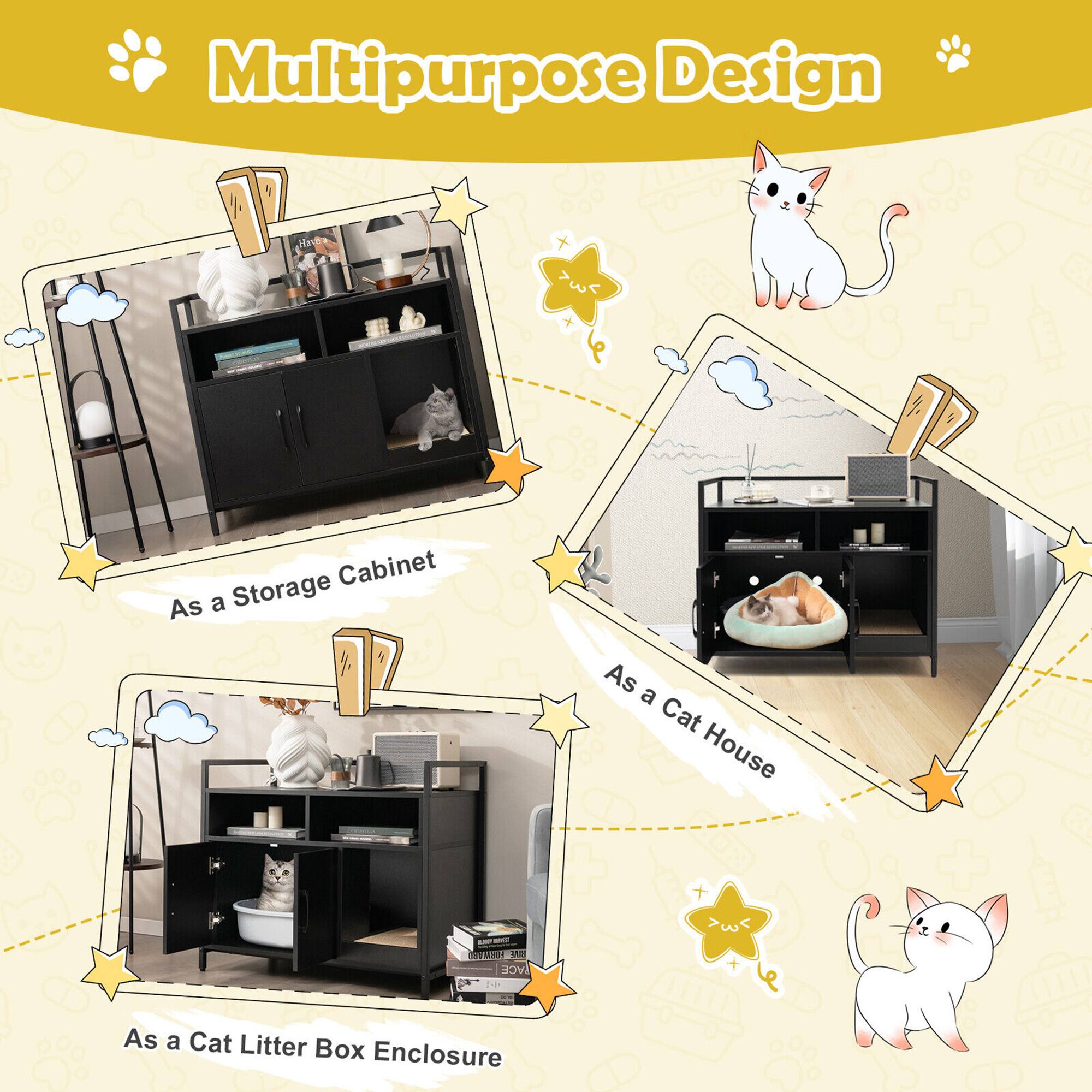 Multipurpose Design

- As a Storage Cabinet
- As a Cat House
- As a Cat Litter Box Enclosure