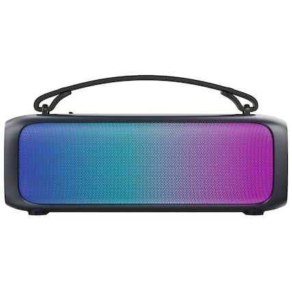 Front. iQ Sound - Iq Sound Portable Bluetooth 2.0-channel Boom Box With Speakerphone, Rgb Lights, And Fm Radio, True Wireless - Black.