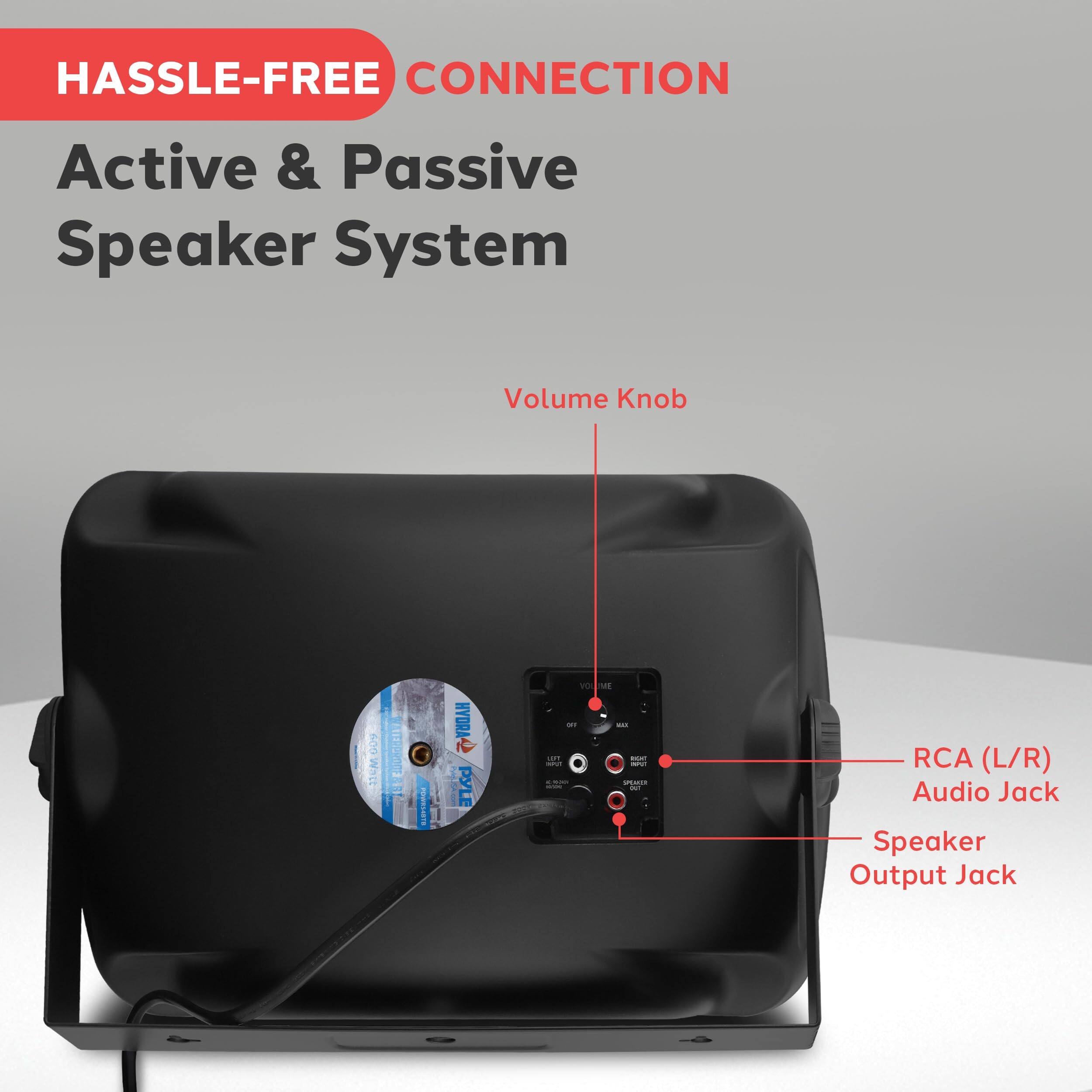 HASSLE-FREE CONNECTION Active & Passive Speaker System Volume Knob RCA (L/R) Audio Jack Speaker Output Jack