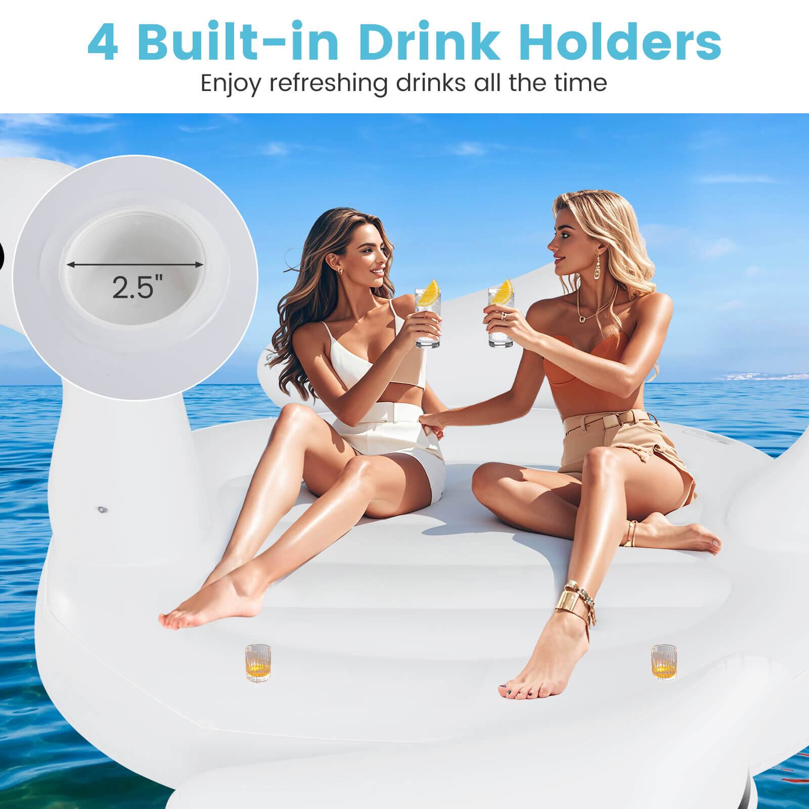 4 Built-in Drink Holders
Enjoy refreshing drinks all the time
2.5"