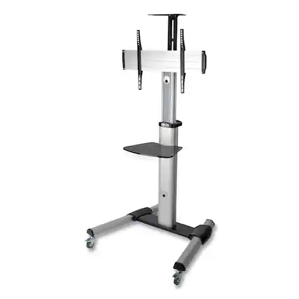 Front. Tripp Lite - DMCS3270XP 32.6 in. x 27.6 in. x 81.5 in. Flat Panel Floor Stand with -12 to +5 Tilt Range and 110 lb. Capacity - Silver/Black.