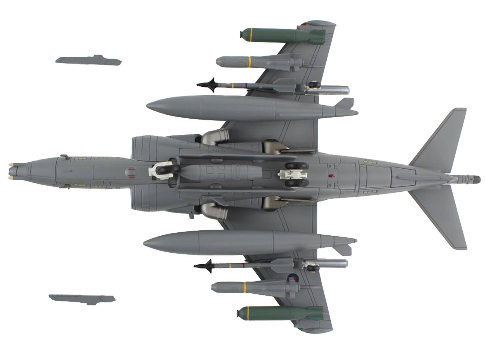 Back. Hobby Master - McDonnell Douglas AV-8B Harrier II GR.9A 41(R) Squadron RAF Coningsby AB 2006 Royal Air Force Air Power 1/72 - Grey, White.