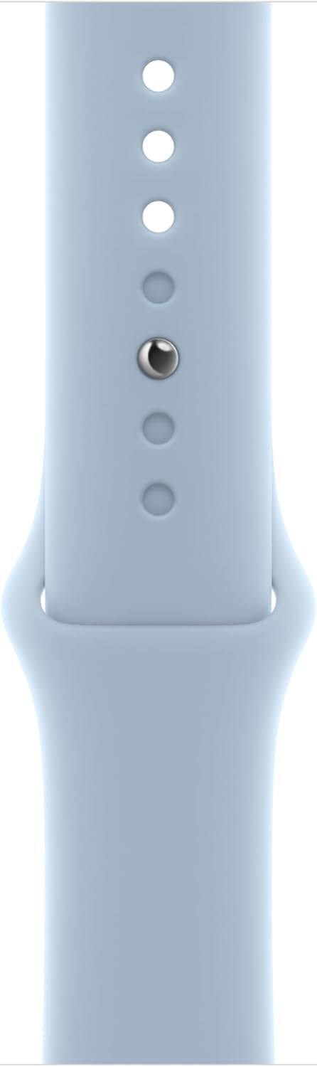 Front. Apple - Apple Watch Band - Sport Band - 45mm - Light Blue - M/L - Blue.