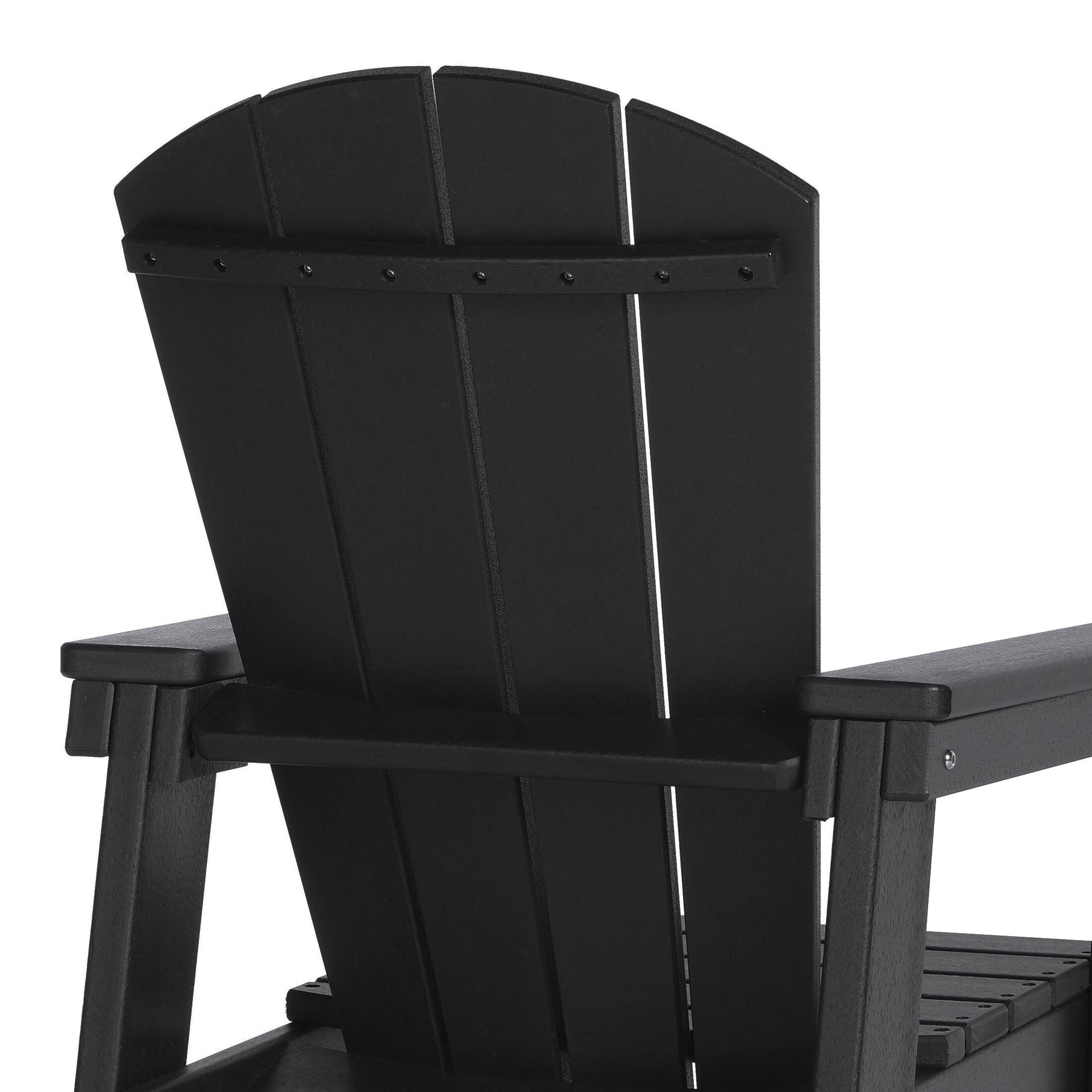 Alt View 2. WestinTrends - WestinTrends Malibu 2-Piece Kids Outdoor HDPE Adirondack Chair With Square Side Table Set - Black.