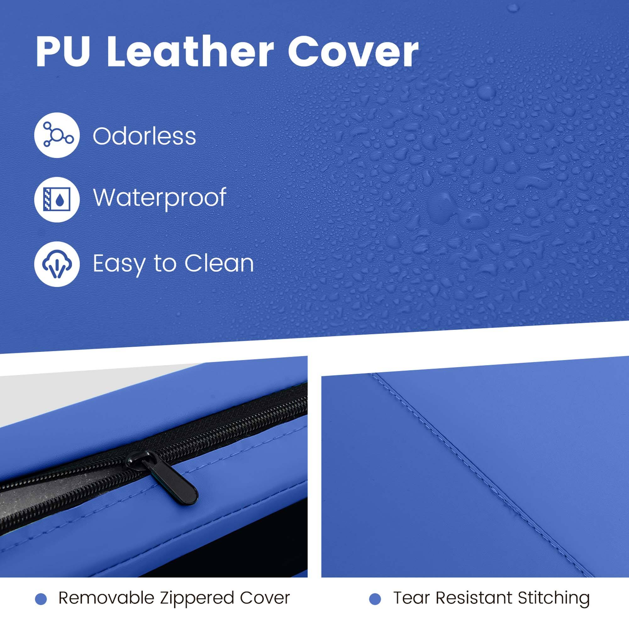 PU Leather Cover

- Odorless
- Waterproof
- Easy to Clean

- Removable Zippered Cover
- Tear Resistant Stitching