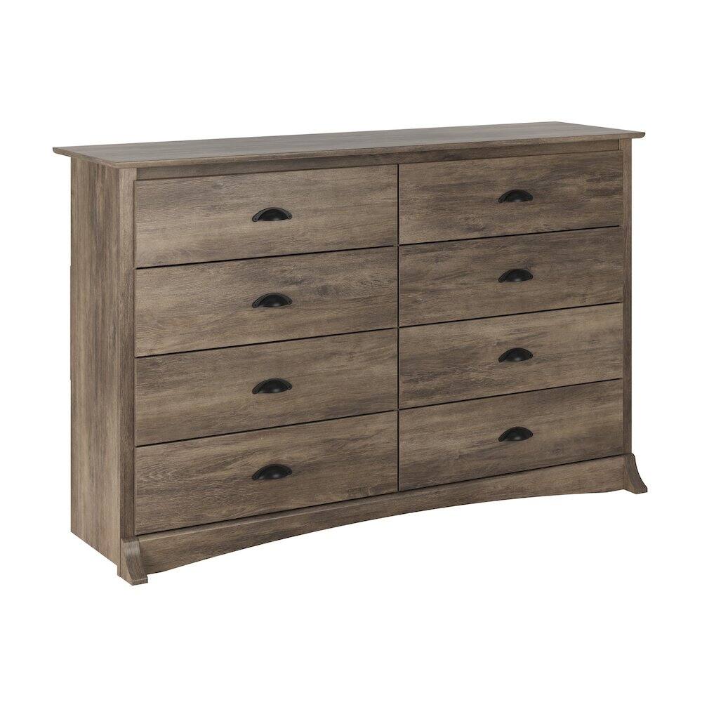 Left. Prepac - Prepac Salt Spring 8-Drawer Dresser, Drifted Gray - Gray.