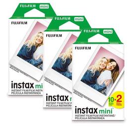 Fujifilm - Instax Mini Instant Film, 5 Pack Film Bundle (Total 50 Pictures) - Black