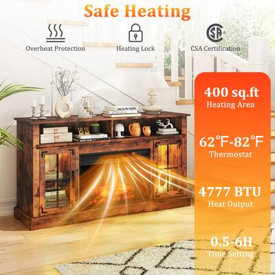 Gymax Fireplace TV Stand w/ Remote Controls & Thermostat Storage Gymax Fireplace TV Stand w/ Remote Controls & Thermostat Storage