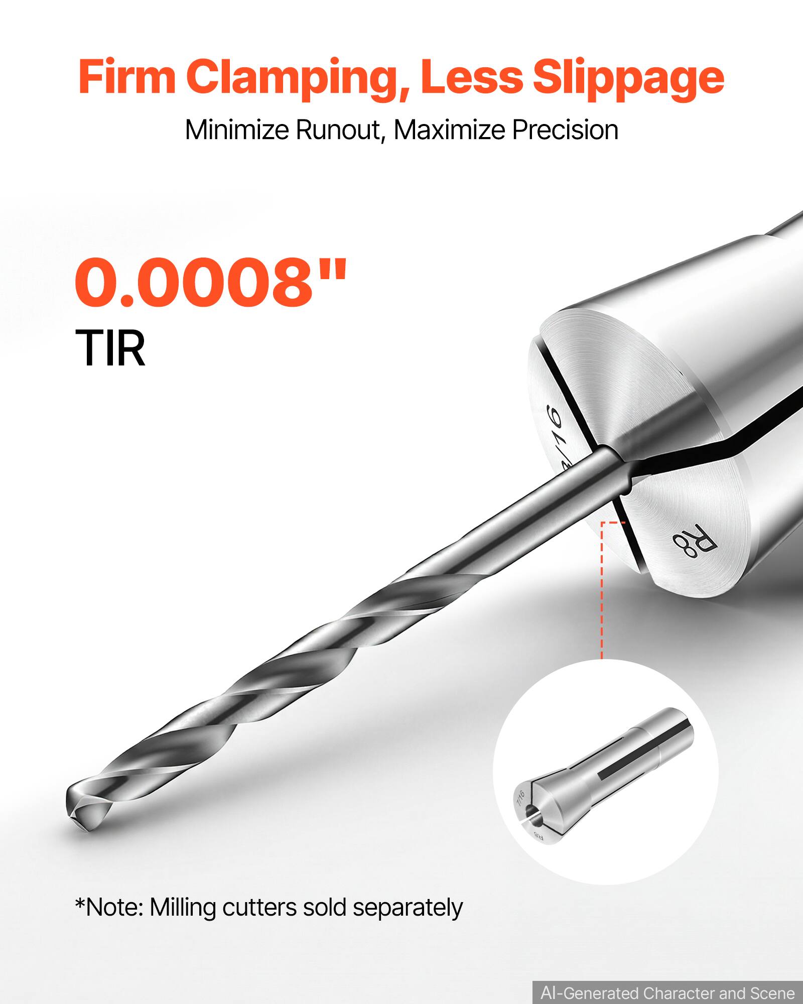 VEVOR R8 Collet Set 1/16