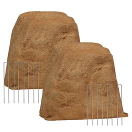 Sunnydaze - Flat-Top Artificial Landscape Rock with Stakes - 2 Pack - Sand