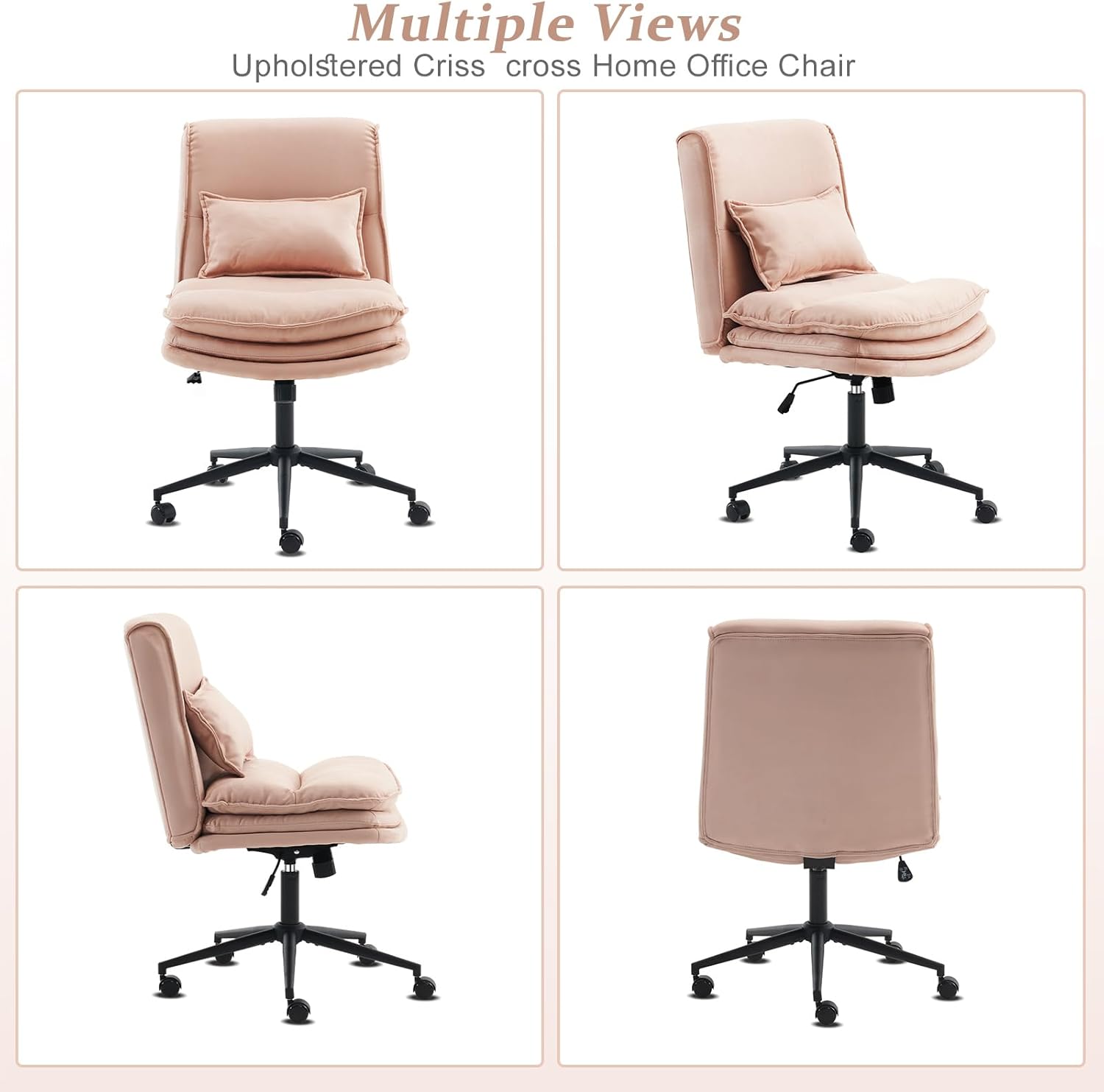 Multiple Views  
Upholstered Criss cross Home Office Chair