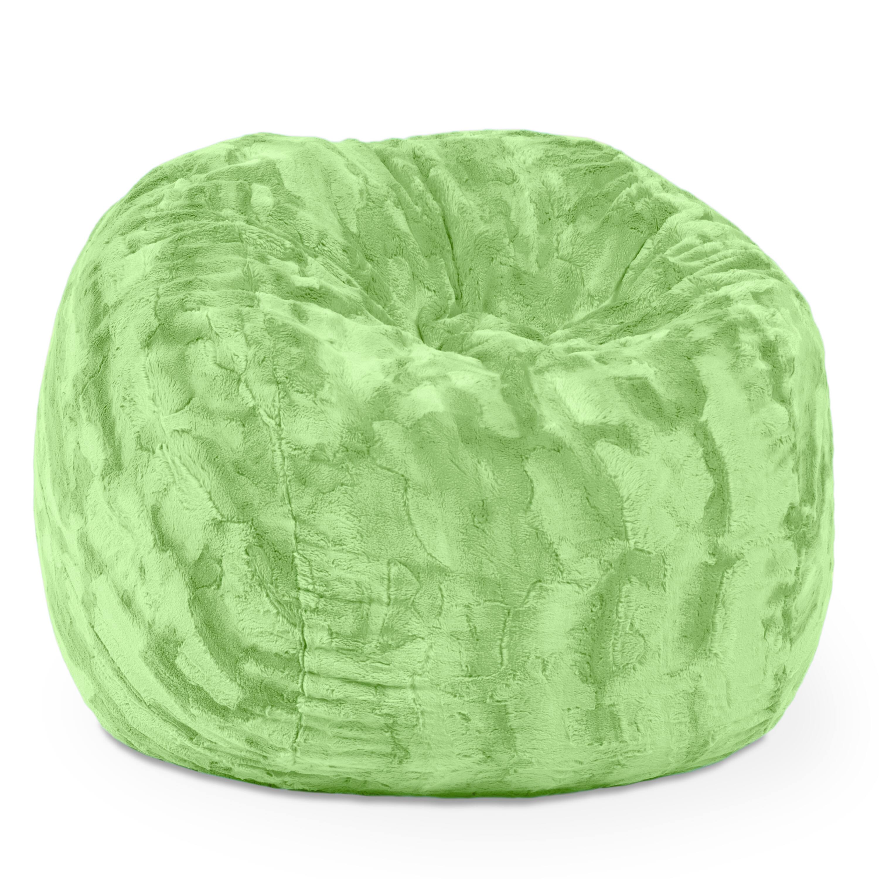 Angle. Jaxx - Jaxx Saxx 3 Foot Bean Bag Chair - Faux Fur - Fun Colors, Lime Green - Faux Fur - Lime Green.