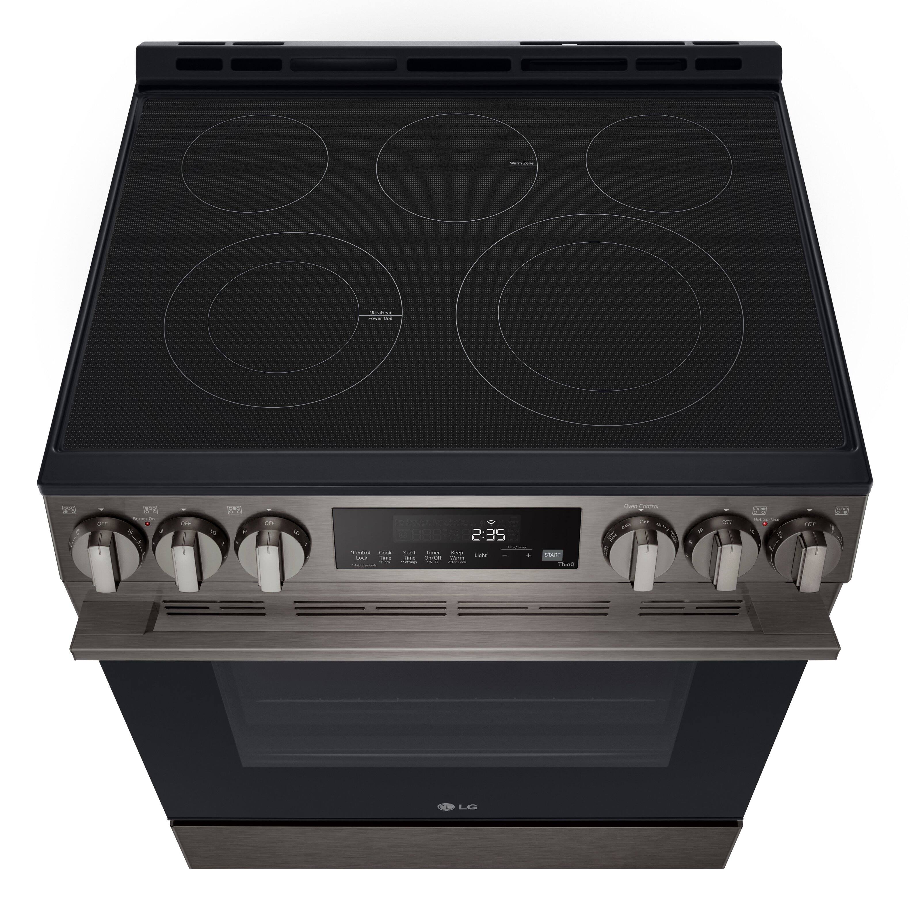 Alt View 11. LG - 6.3 Cu. Ft. Slide-In Electric True Convection Smart Range with Air Fry and Premium Handle - PrintProof Black Stainless Steel.