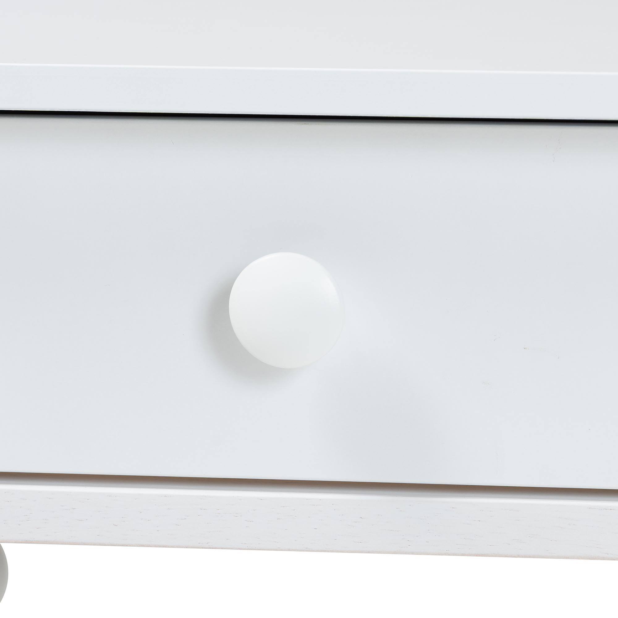 Alt View 1. Baxton Studio - Brantley Spindle Nightstand - 1-Drawer Bedside Table with Beaded Frame and Open Base for Bedroom - White.