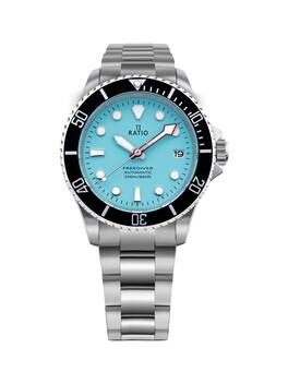 RATIO - FreeDiver Sapphire Stainless Steel Dial Automatic RTF042 200M Men's Watch - Ice Blue