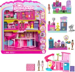 Barbie - Mini Barbieland DreamHouse Playset with Dolls - Pink - Front_Zoom
