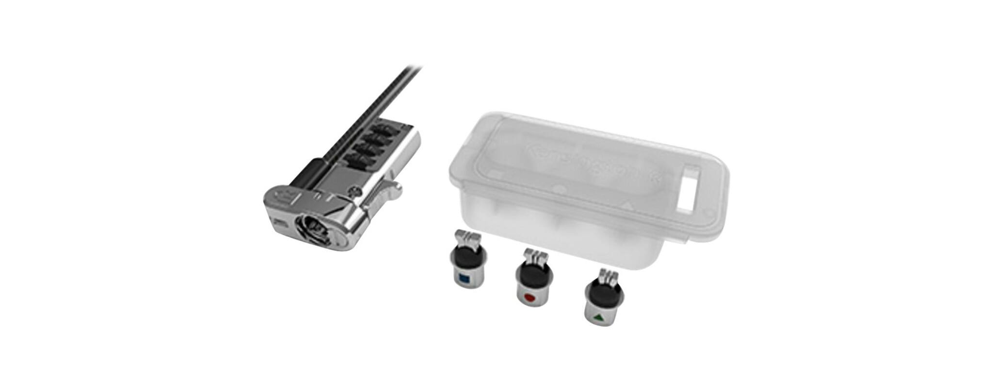 Left. Kensington - Kensington Universal 3-in-1 Combination Laptop Lock - 5.91 ft Cable - Resettable - Combination Lock - Carbon Steel.