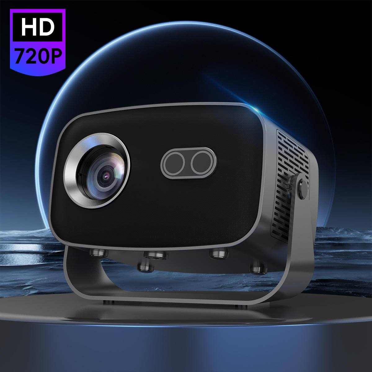 Alt View 1. Cluzine - 4K HD 1080P Portable Projector with Electric Focus & Pan-Tilt, Home Theater Movie Projector.