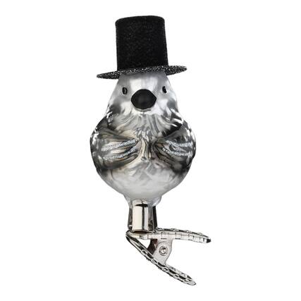 Front. Inge Glas - Inge Glas Bird Groom Clip on German Glass Christmas Ornament FREE BOX 3 Inch - Multicolor.