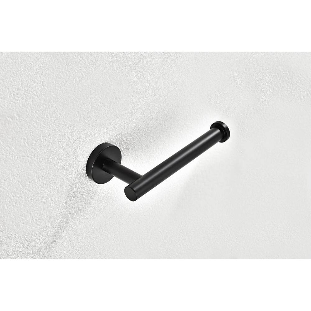 Alt View 5. JUJABU - 4 - Piece Bathroom Hardware Set Towel Bar Matte Black - Matte Black.