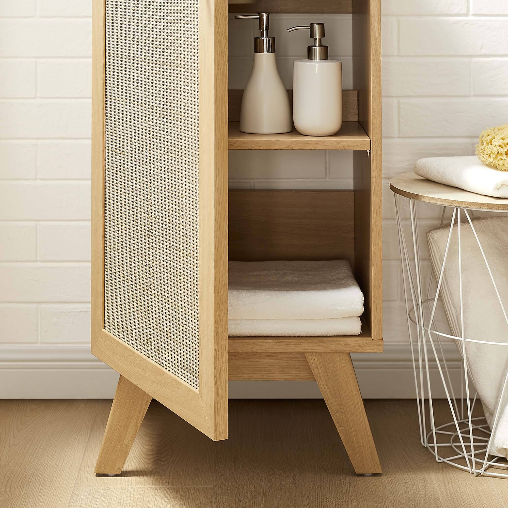 Alt View 1. Modway - Soma Bathroom Vanity with Black Basin Included by Modway - Oak Black.