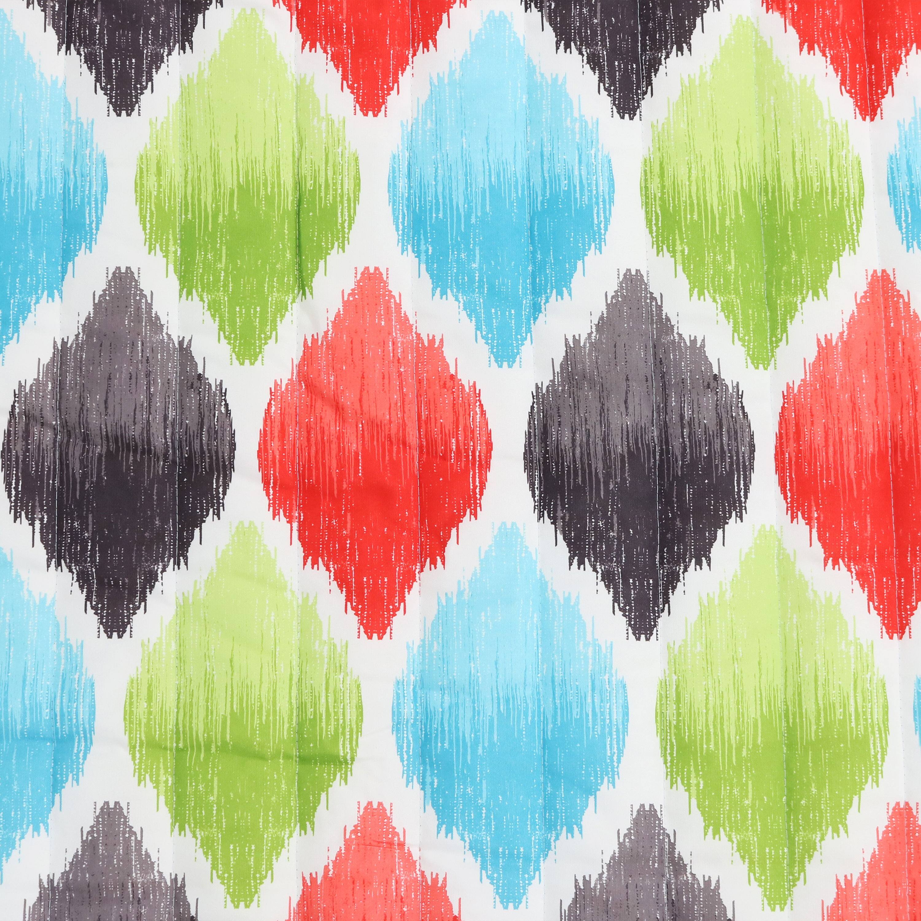 Alt View 7. Sunnydaze - Quilted Hammock with Curved Spreader Bar - Quatrefoil - Vivid Multi-Color.