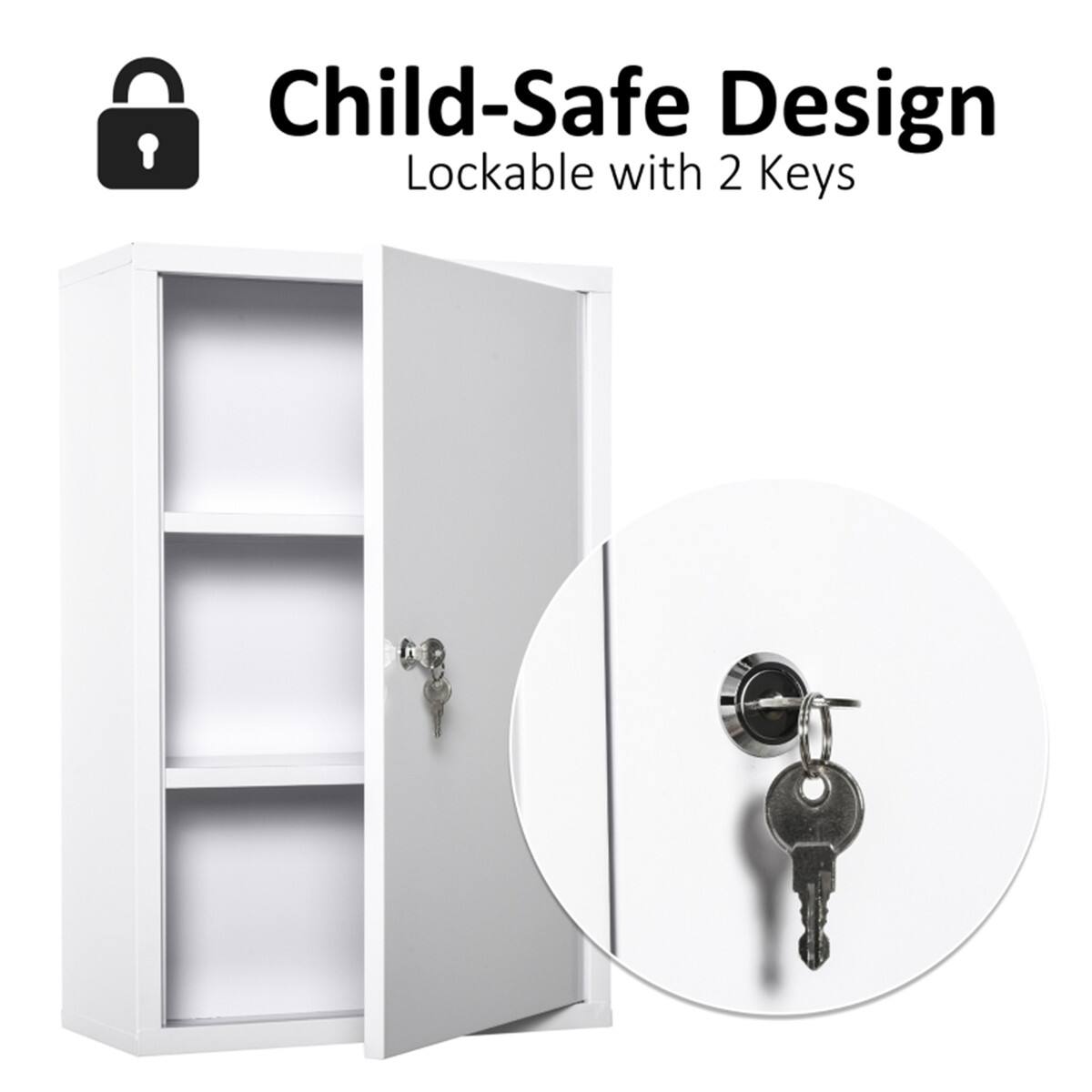 Child-Safe Design  
Lockable with 2 Keys