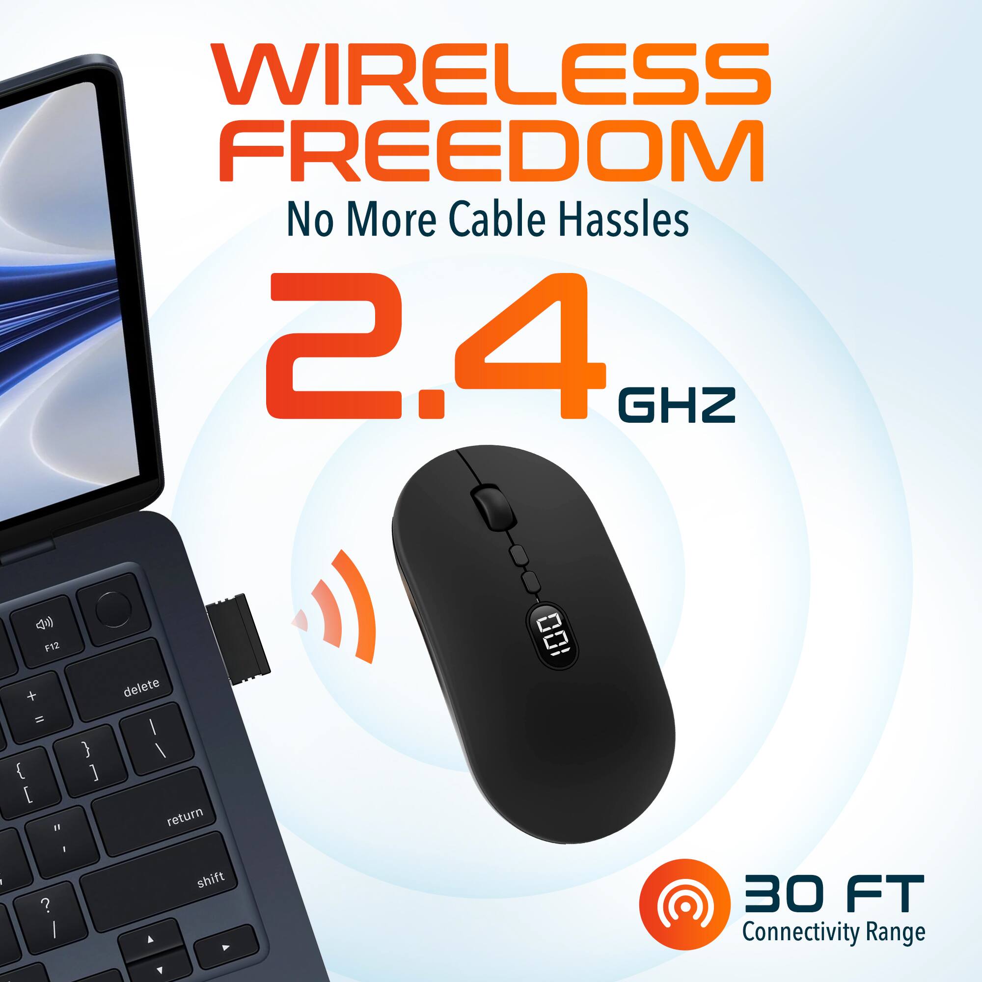 WIRELESS FREEDOM No More Cable Hassles 2.4 GHZ 30 FT Connectivity Range