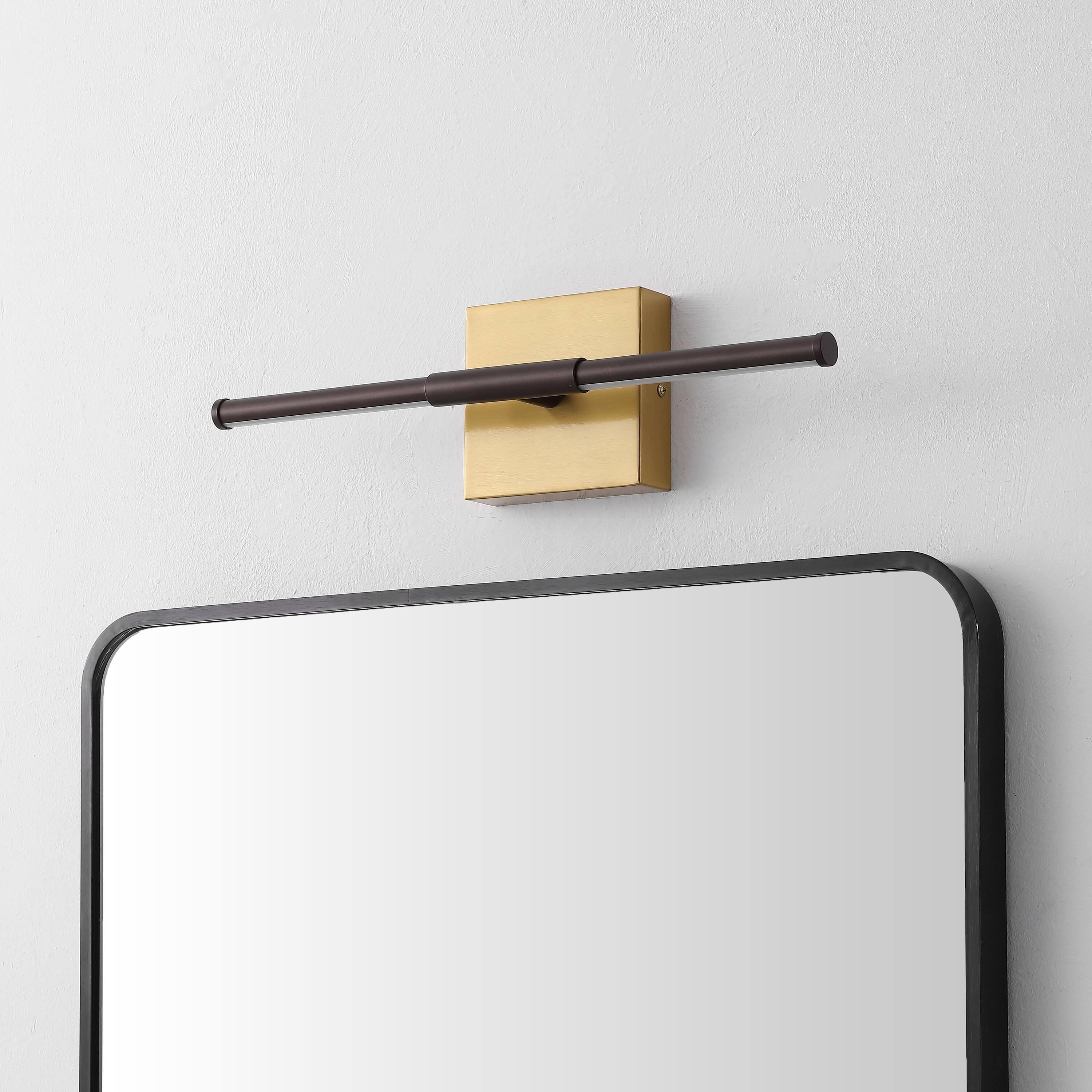 Alt View 10. Jonathan Y - McKenna 16.25" Modern Minimalist Dimmable Integrated LED Metal Wall Sconce, Oil Rubbed Bronze/Brass Gold - Oil Rubbed Bronze/Brass Gold.